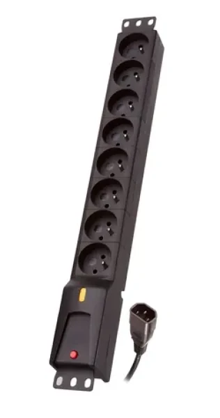 LZRM 810 BW PDU / Zásuvková lišta do racku / IEC 320 / 10 A / 1,5 m kábel / vypínač (1966004970)