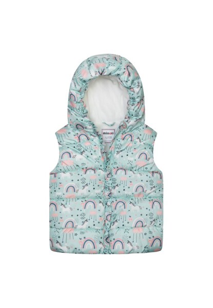 Dievčenská nylonová vesta Puffa s podšívkou z mikroflísu, Minoti, 12GILET 18, modrá - 80/86 | 12-18m