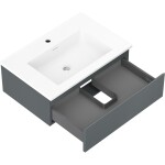MEXEN/S - Orio kúpeľňová skrinka 70 cm s umývadlom Otis, 1 šuplík, grafit mat/biela mat 91A10-07023-1-BF66-W18M01