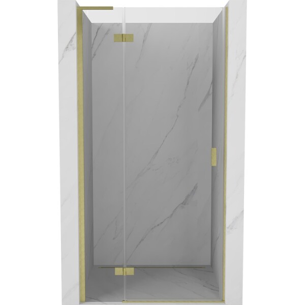 MEXEN/S - Mist-H L sprchové dvere krídlové ľavé 120, transparent, zlatá kartáčovaná 8A5L-120-000-55-00-L
