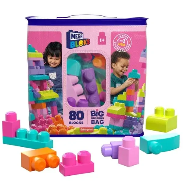 Mattel Mega bloks veľké vrece kociek - ružový