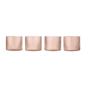 Ferm Living Sklenice Ripple Low Blush 200 ml – set 4 ks