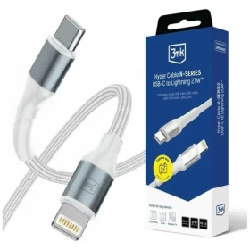 3mk Hyper Cable N-SERIES biela / Kábel / USB-C na Lightning / 50 cm / 27 W / PD 3.0 (5903108739252)