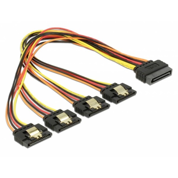 DeLock Kábel SATA 15pin (M) - 4X SATA 15pin (F) 30cm (60157)