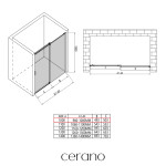 CERANO - Sprchové posuvné dvere Santoro - pravá - 6 mm - čierna matná, mliečne sklo - 100x195 CER-663223