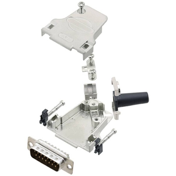 TRU COMPONENTS TCD45ZF15DBPK 7709704 sada D-SUB kolíkové lišty 45 ° Pólov: 15 spájkovaný 1 ks; 7709704
