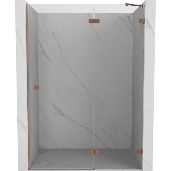 MEXEN/S - Lunar sprchové dvere krídlové pravá 130, transparent, meď kartáčovaná 834-130-000-65-00-P