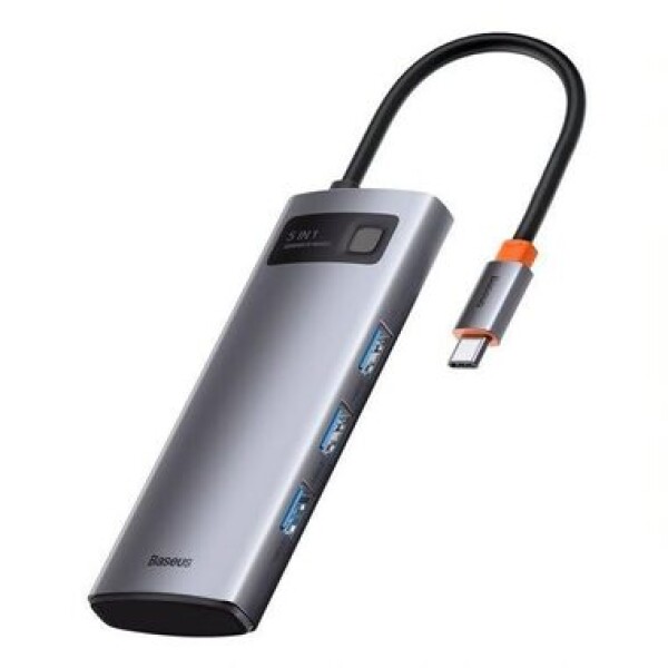 Baseus WKWG020013 Metal Gleam Series 5v1 / multifunkčný HUB 5v1 / USB-C / HDMI / 3x USB-A (WKWG020013)