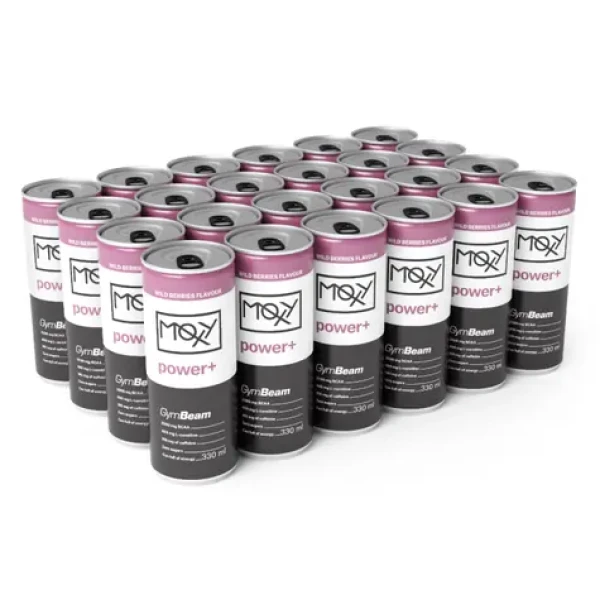 MOXY power+ Energetický nápoj 330 ml - GymBeam (lesné ovocie, 24 x 330 ml) (33457-7-wild-berries-24x330ml)