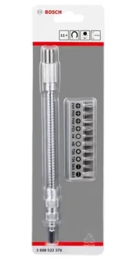 BOSCH Sada bitov s kovovým flexibilným nástavcom / Sada bitov / 11 ks / magnetický úchyt / stopka 1/4" (2608522376)