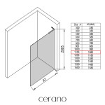 CERANO - Sprchová zástena Walk-in Onyx L-pravá vzpera - 10 mm - chróm, grafitové sklo - 110x200 CER-8050BD759909