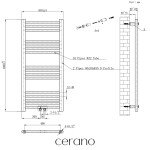 CERANO - Kúpeľňový radiátor Benito - stredové pripojenie 50mm/bočné - 271 W - chróm - 1000x450 mm CER-481751