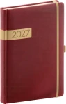NOTIQUE Denný diár Twill 2027 bordó-zlatý / 15 × 21 cm