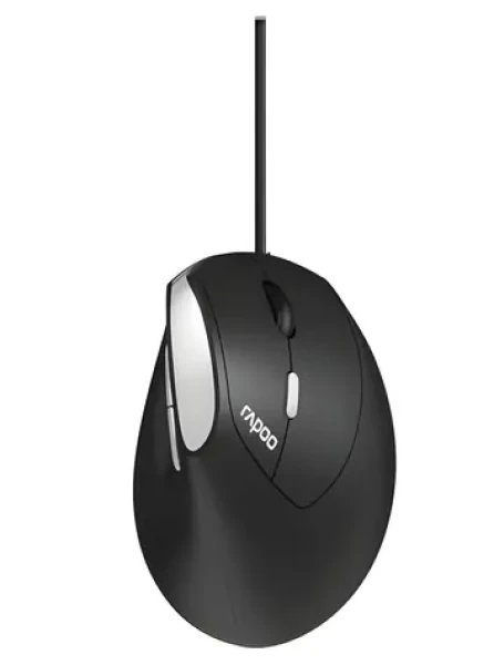 Rapoo EV200 čierna / Drôtová ergonomická myš (13532)