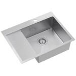 Quadron - Oceľový drez RUSSEL 116 BRUSH NICKEL Pravá komora HB7911-RBS