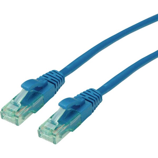 Roline recycled material 21.45.3143 RJ45 sieťové káble, prepojovacie káble CAT 6A U/UTP 3.00 m modrá netienený, PVC plášť 1 ks; 21.45.3143