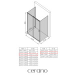 CERANO - Trostenný sprchovací kút Varone LINE UL/P - 6 mm - chróm, mliečne sklo - 110x80 - posuvný CER-DY505-90175