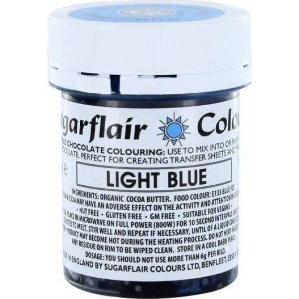 Cukrová poleva na čokoládu na bázi kakaového másla Sugarflair Light Blue (35 g) C306 dortis - Sugarflair - Sugarflair
