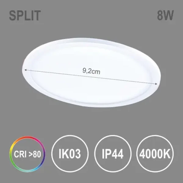 Tope Split R / LED podhľadové svietidlo / 8W / 4000K / 461lm / IP44 (6003000018)