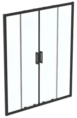 Ideal Standard posuvné sprchové dvere 160 cm, čierna/číre sklo / Sprchové dvere / štvordielne / 1600x1955 mm / sklo 6mm (K9282V3)