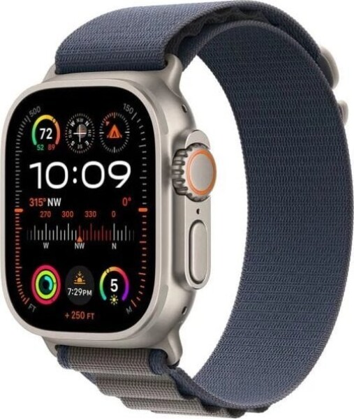 Apple Watch Ultra 2 GPS+Cellular 49mm Titanové telo - Modrý remienok Alpský ťah (S) / 130-160mm (MREK3F)