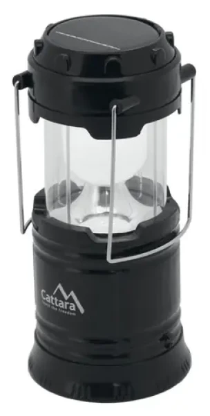 Cattara Svietidlo kempingová vysúvacia LED 20 amp; 60lm nabíjacia / 1x LED + 6x LED / 1200 mAh / microUSB amp; solárny panel (13151)