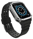 Hurtel Armor Case čierna, strieborná / Ochranný kryt s remienkom / Apple Watch 38/40/41mm