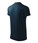 Ťažké tričko s výstrihom do V unisex námornícka modrá XL