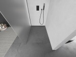 MEXEN/S - Kioto Sprchová zástena WALK-IN 90 x 200, dekor 8 mm, grafit kartáčovaná 800-090-101-66-30