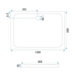 REA/S - Sprchová akrylová vanička Belmond White 80x100 Krytka kartáčovaná meď KPL-04372