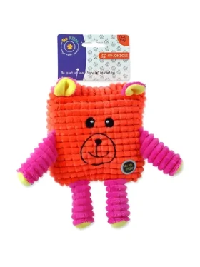 BeFun Calypso štvorec oranžová / Hračka pre psov / fleece / senior / 12,5 cm