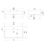 SAPHO - TORIDI keramické umývadlo 76x46,5cm, biela TU0226