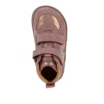 Dievčenské celoročné kožené členkové barefoot topánky LOOP HIGH-TOPS PINK/GOLD Froddo G2110157-5 - 28