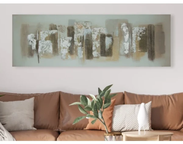 Ručne maľovaný obraz Abstrakce II 150x50 cm, 3D struktúra%