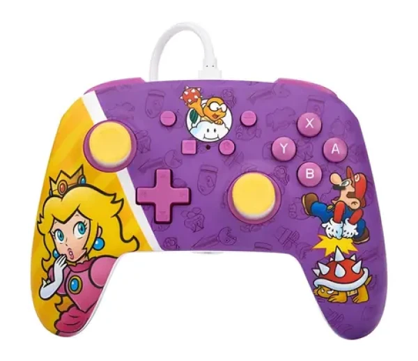 PowerA Enhanced Wired Controller - Princess Peach Battle / Herný ovládač / drôtový / Nintendo Switch (NSGP0092-01)