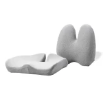 Powerton Set bedrovej opierky a podsedáku šedá / ergonomický / pamäťová pena (WPEUS3)
