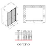 CERANO - Sprchové posuvné dvere Varone POINT Ľ/P - 6 mm - chróm, transparentné sklo - 160x195 CER-8050BD7562