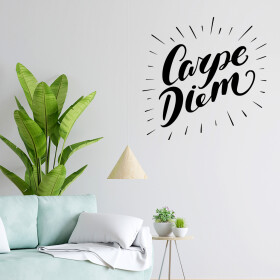 Veselá Stena Samolepka Carpe Diem (Užívaj dňa) Farba: čierna, Veľkosť: 40 x 40 cm