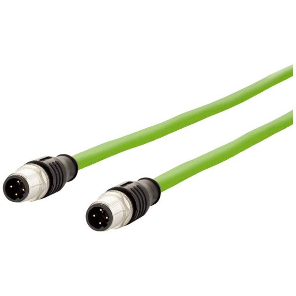 Metz Connect 142M1D11100 M12 sieťové káble, prepojovacie káble CAT 5e SF/FTP 10.00 m zelená krytie PUR, odolný proti kyselinám, odolný proti ozónu, odolný; 142M1D11100