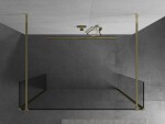 MEXEN/S - Kioto Sprchová zástena WALK-IN voľne stojaca 110 x 30 x 30, transparent, zlatá 800-110-030-222-50-00-030