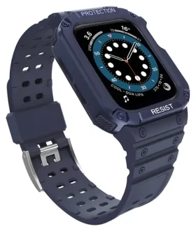 Hurtel Armor Case modrá / Ochranný kryt s remienkom / Apple Watch 38/40/41mm
