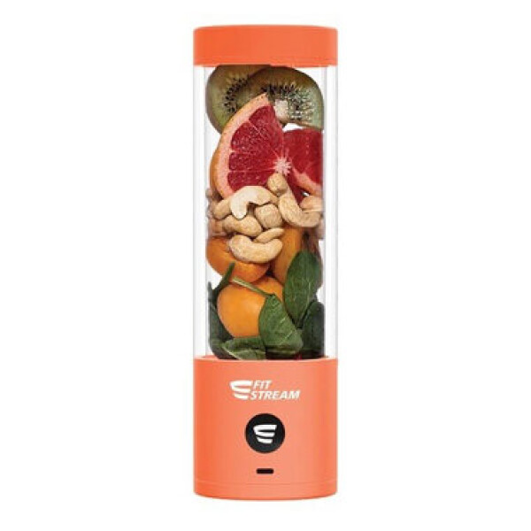 FitStream Pro Prenosný mixér Neon Orange / 475 ml / USB nabíjanie (8582002428584)