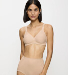 MODERN SOFT+COTTON - Pruhovaná bavlnená podprsenka bez kostice Triumph NEUTRAL BEIGE 85B