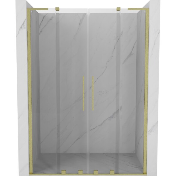 MEXEN/S - Velar L Duo posuvné sprchové dvere 150, transparent, zlatá kartáčovaná 871-150-003-02-55