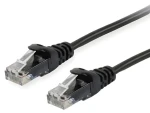 Equip Patch kábel Cat6 U/UTP čierna / Sieťový kábel / RJ-45 / 0,15 m / CCA vodič (625474)