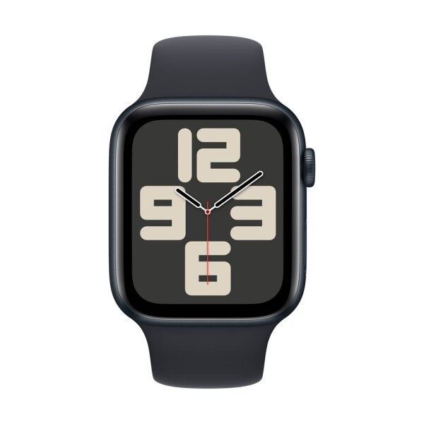 Apple Watch SE (2023) GPS 44 mm hliníkový plášť športové náramok midnight (polnočná čierna) M/L; MRE93QF/A