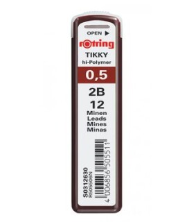 Rotring Tuhy 0.5mm - 2B 12 ks / Tuhy do mikroceruzky (S0312630)