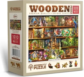 Wooden City Drevené puzzle Príbeh na každej polici 1010 dielikov