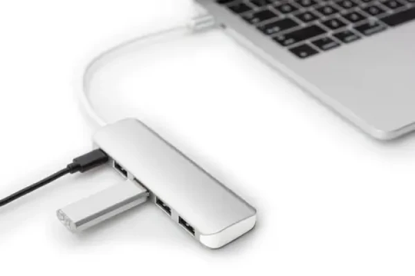 Digitus DA-70242-1 strieborná / USB rozbočovač / USB-C / 4 porty / USB 3.0 / PD (DA-70242-1)