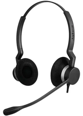 JABRA BIZ 2300 QD Duo čierna / Pre callcentrá / QD konektor / MS certifikácia / Bluetooth (2389-820-109)